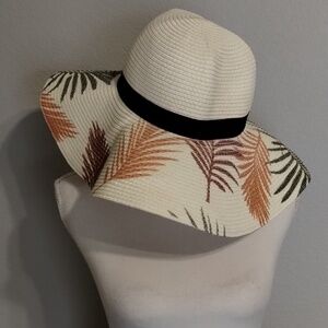 Island Beach Leaf Print Beach Sun Hat